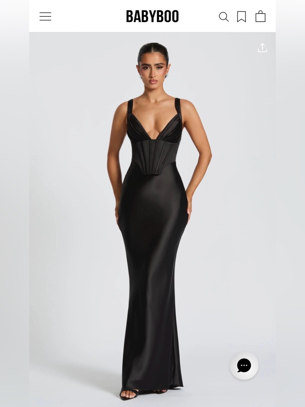 🖤🌹NWT Babyboo Black Evening Dress Silk with Corset top- XS- never worn!🌹🖤 - Picture 2 of 7